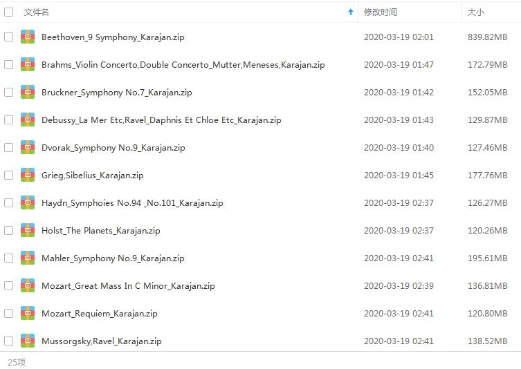 指挥家《卡拉扬Karajan》25张专辑音乐合集-免费音乐网