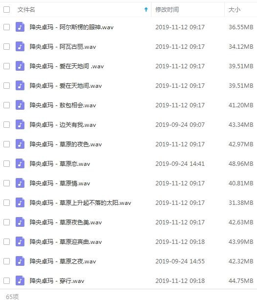 《降央卓玛》精选65首无损歌曲-免费音乐网