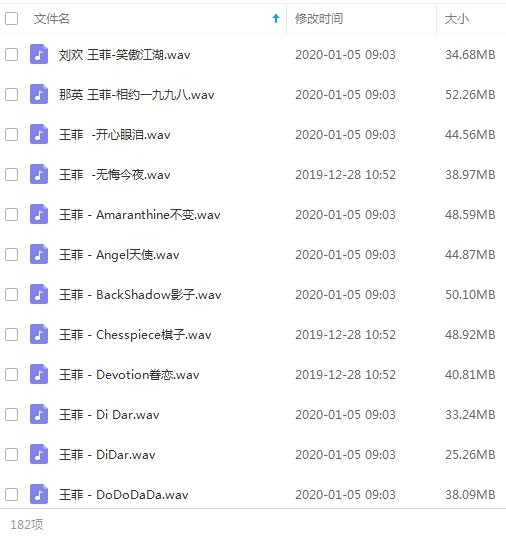 《王菲》精选182首无损歌曲-免费音乐网