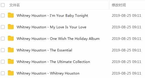 惠特妮·休斯顿(Whitney Houston)6张精品专辑无损歌曲合集-免费音乐网