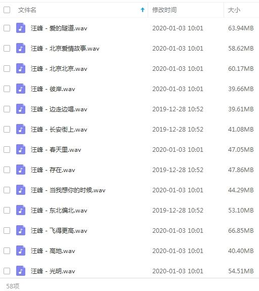 《汪峰》58首精品无损音质歌曲-免费音乐网